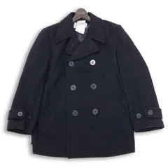 SIDE サイド 秋冬 ウール100％★ Pコート ショート コート Sz.M メンズ 紺 ネイビー