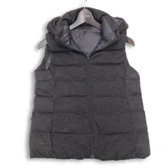 UNIQLO ユニクロ 秋冬 ダウン★ フーディー ジップ ベスト ジャケット Sz.M レディース グレー