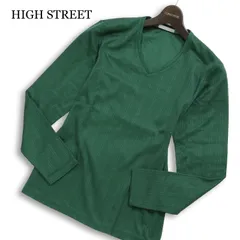 HIGH STREET ハイストリート 通年 Vネック★ 長袖 リブ カットソー ロンTシャツ Sz.M メンズ 日本製