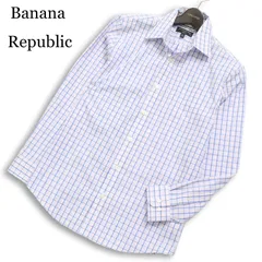 【新品 未使用】 Banana Republic バナナリパブリック 通年 SLIM FIT★ 長袖 チェック シャツ Sz.L メンズ
