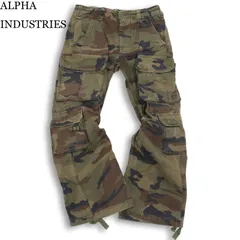 ALPHA INDUSTRIES アルファ 通年 迷彩★ カモフラ 総柄 カーゴ ミリタリー ワーク パンツ Sz.L メンズ