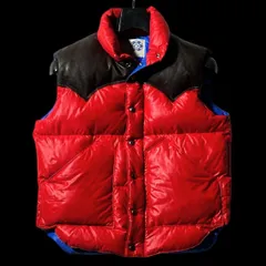 石井スポーツ★ICI SPORTS★70s 80s vintage★入手不可能★レザー切替ヨーク 肉厚ダウンベスト ショート 短丈 光沢ナイロン XS～S位 Y2Kのサムネイル