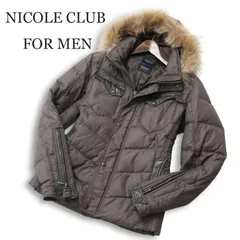 NICOLE CLUB FOR MEN ニコルクラブ フォーメン 秋冬 リアル ファー＆フード着脱可★ ダウン  ジャケット Sz.48 メンズ