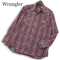 70s★ビンテージ Wrangler ラングラー 通年★ 長袖 ウエスタン チェック シャツ Sz.XL メンズ 大きいサイズ 古着