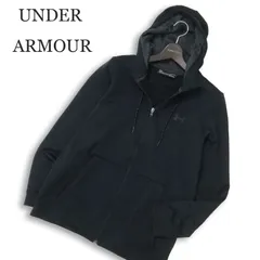 UNDER ARMOUR アンダーアーマー 秋冬 裏起毛★ ロゴ ジップ パーカー フーディー Sz.L メンズ トレーニング