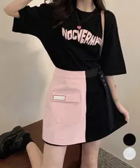 【日本倉庫即納】 ロゴTシャツワンピース 巻きミニスカート