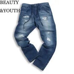 BEAUTY&YOUTH ユナイテッドアローズ 通年  ダメージ加工★ イージー スウェット デニム パンツ ジーンズ Sz.L メンズ