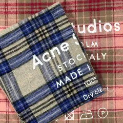 CHECKマフラー マフラー (ピンク ブルー 2COLOR)