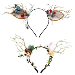 クリスマス カチューシャ 光る トナカイ 角 2種 LED 映えカチューシャ ツノ 鹿 シカ キラキラ 電飾