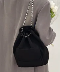 【日本倉庫即納】 巾着リュック ナイロンチェーンバッグ軽量