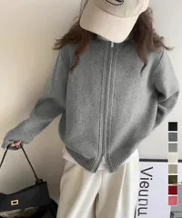 【日本倉庫即納】 ダブルジップニットカーディガンレディース