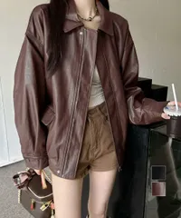 【日本倉庫即納】 ライダースジャケット レディースブルゾン