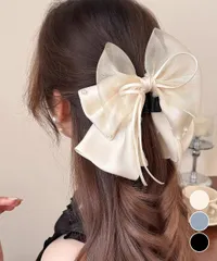 【日本倉庫即納】 ヘアクリップ 大きめ レディース リボン
