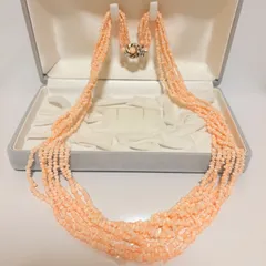 天然ももモモ桃珊瑚サンゴさんごネックレス 62cm