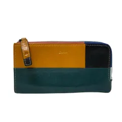Dakota(ダコタ) 長財布 - ブルーグリーン×ライトブラウン×黒 L字ファスナー レザー