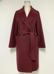 バーガンディ ウール コート / 66サイズ ロングコート