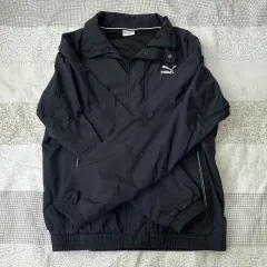 PUMA プーマ ブラック ウィンドブレーカー ジャケット