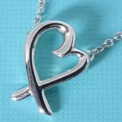 極美品 ティファニー ミニ ラビングハート ネックレス シルバー/25-2784