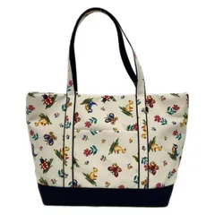 FEILER(フェイラー) トートバッグ ハイジ キャンバスバッグ アイボリー×ネイビー×マルチ