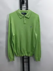 ポロラルフローレン ニット カラーTシャツ ピマコットン グリーン L