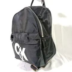 【90sストリート】カルバンクラインジーンズ リュック 黒 ビッグロゴ 軽量 通学 Y2K