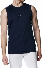 アンダーアーマー UNDER ARMOUR UAヒートギア コンフォート フィッティド スリーブレス クルーネック シャツ メンズ 野球 ベースボール アンダーシャツ インナー 練習 試合 トレーニング  1384733 410 MIDNIGHTNAVY