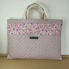 入園入学準備　りんりんのハンドメイド　レッスンバッグ　通園バッグ　キルティング　習い事　絵本袋