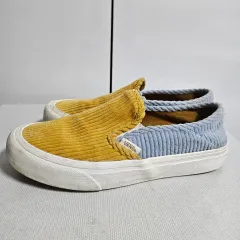 VANS スリッポン コーデュロイ イエロー/ブルー