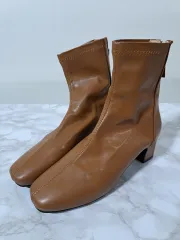 レディース アンクルブーツ 茶色 245