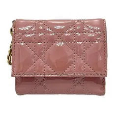 DIOR/ChristianDior(ディオール/クリスチャンディオール) 3つ折り財布 レディディオール ロータスウォレット ピンク レザー