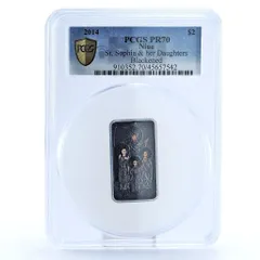 ニウエ 2ドル 正教会聖ソフィアと娘たち PR70 PCGS 銀貨 2014年