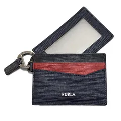FURLA(フルラ) カードケース - ネイビー×ボルドー パスケース付き レザー