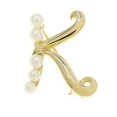 ミキモト イニシャルパールブローチ/K/アコヤ  【無料ギフトラッピング】【Aランク】【中古】
