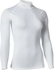 アンダーアーマー UNDER ARMOUR UAヒートギア コンプレッション モック シャツ レディース 長袖 ベースレイヤー 吸汗速乾 抗菌 防臭 軽量 ストレッチ トレーニング フィットネス ジム あんだーあーまー  1358605 100 WHITE