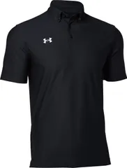 アンダーアーマー UNDER ARMOUR UA チーム アーマー ポロ ボタンダウン メンズ レディース 半袖シャツ トップス トレーニングウェア 吸汗 抗菌 防臭 ドライ 運動 シンプル  1384777 001 BLACK/WHITE