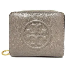 TORY BURCH(トリーバーチ) 2つ折り財布 - グレーベージュ ラウンドファスナー レザー