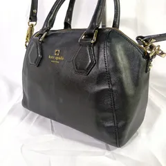 【定番】ケイトスペード 2way ショルダーバッグ 黒 レザー 斜めがけ ストライプ