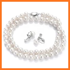 【新品】 [つやたまうるる] 本真珠ネックレス＆ピアスセットorｲﾔﾘﾝｸﾞｾｯﾄ 8mm 長さ50ｃｍ 冠婚葬祭用 卒業式 入学式 結婚式 フォーマル 0