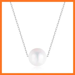 【新品】 [KOKO PEARL JEWELRY] 日本製 天然 真珠 パール ネックレス レディース アコヤ真珠 パールネックレス カジュアル 普段使い E.一粒貫通(ホワイトチェーン) 8.5-8.9mm 1