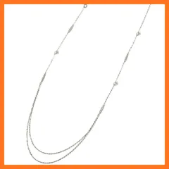 【新品】 PLUSTER ロング ネックレス (最高級 H&C ジルコニア) シルバー925 純銀製 金属アレルギー対応 チェーン 70cmシンプル (ギフトボックスセット)/ レディース メンズ 誕生日 ギフト プレゼント [ジュエリー プラスター 1