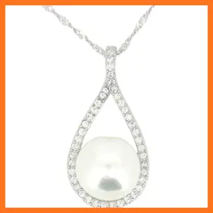 【新品】 [グラムジュエリー] ネックレス 雫 パール ドロップ レディース プレゼント 彼女 女性 人気 プラチナ仕上 シルバー925 金属アレルギー対応 ジルコニア 1
