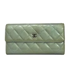 CHANEL(シャネル) 長財布 マトラッセ ライトグリーン ココマーク レザー