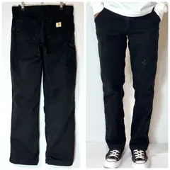 Carhartt カーハート ライトダック ペインターパンツ W30L30 実寸W31L29 ブラック 黒 RELAXED FIT リラックスフィット ダック地 ワークパンツ グッドフェード ペンキ飛び レアサイズ US企画 アメリカ買付 p26013449
