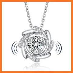 【新品】 [MomentWish] ダンシングストーン ネックレス レディース モアッサナイト ペンダント シルバー925 チェーン 金属アレルギー対応 人工ダイヤモンド 誕生日 記念日 プレゼント 華奢ギフトボックス付け（1カラット 風車）