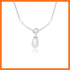 【新品】 [Tessalyn] パール ネックレス レS925銀 ネックレス一粒 レディースパールペンダントネックレス不規則な銀塊8mmシンプルなデザイン母の日 贈り物 女性 彼女 ギフトBOX付き