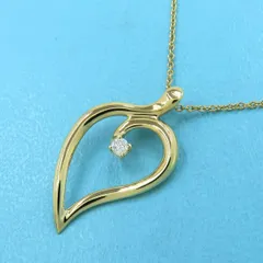 ティファニー リーフネックレス/1Pダイヤ  【無料ギフトラッピング】【Aランク】【中古】