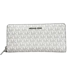 マイケルコース 長財布美品  ジェットセット トラベル コンチネンタルウォレット ラージ 35S4STVE7B オプティックホワイト(白×グレー)