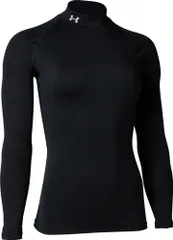アンダーアーマー UNDER ARMOUR UAヒートギア コンプレッション モック シャツ レディース 長袖 ベースレイヤー 吸汗速乾 抗菌 防臭 軽量 ストレッチ トレーニング フィットネス ジム あんだーあーまー  1358605 001 BLACK