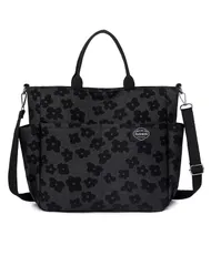 [House Yayoi] ミニトートバッグ かばん レディース 軽量 大きめ シンプル 軽い 無地 ママバッグ かわいい おしゃれ ファスナー付き 通勤 通学 旅行 丈夫 収納力 便利 ナイロン