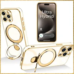 ☆彡送料無料でお届け☆彡Size:iPhone 15 Pro Max_Color:ホワイト tuulaasii For iPhone 15 Pro Max 用 ケース Magsafe対応 マグネット搭載 リング付き ストラップホール付き スタンド機能 縦横両対